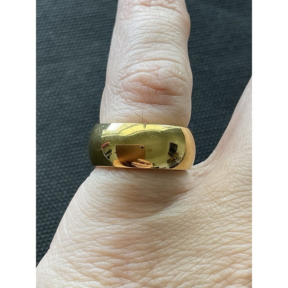 Enforce Stainless Steel Ring Size 6 Gold Tone Vintage Estate Jewelry - Picture 4 of 7
